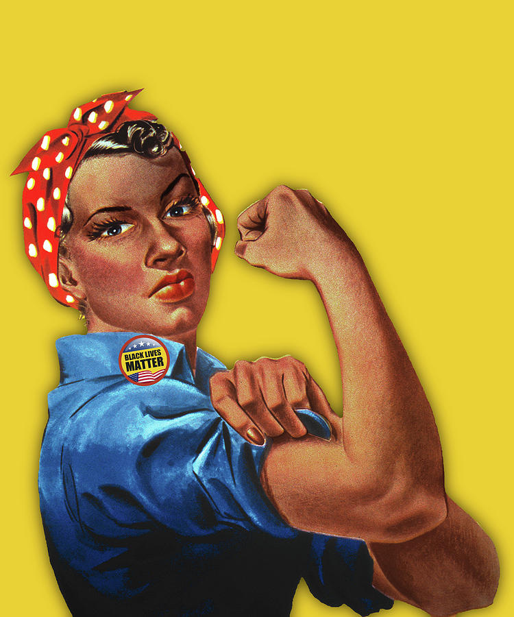 Scarf Painting - Black Lives Matter T-Shirt Rosie The Riveter by Tony Rubino