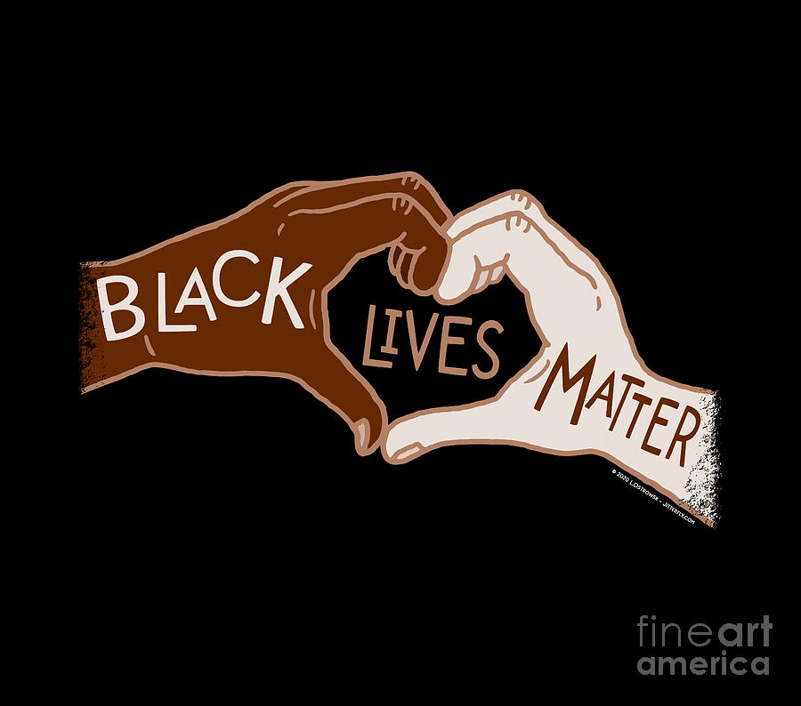 Black Lives Matters - Heart Hands Digital Art by Laura Ostrowski