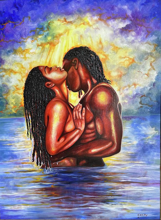 Black love Painting by Emery Franklin