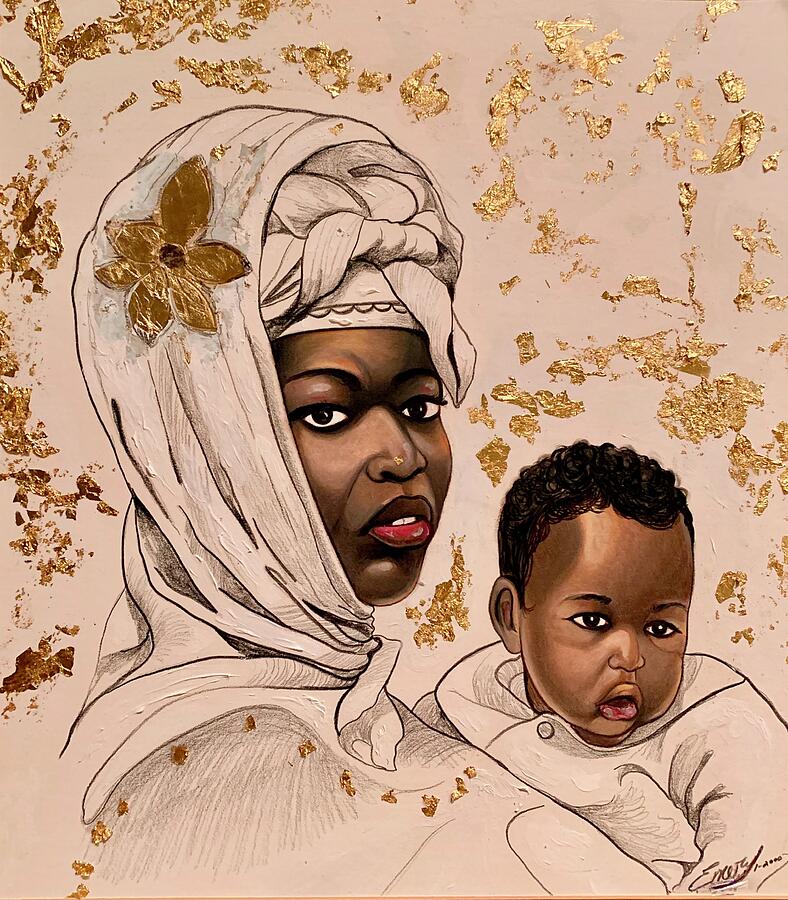 Black Madonna Painting by Emery Franklin