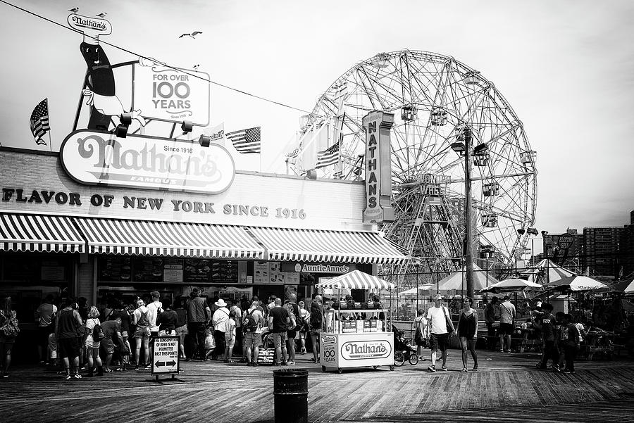 Black Manhattan Series - Boardwalk Coney Island Photograph by Philippe HUGONNARD