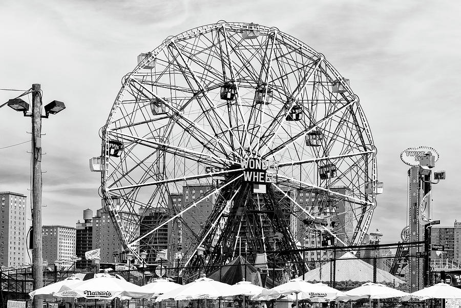 Black Manhattan Series - Coney Island Wonder Wheel Photograph by Philippe HUGONNARD