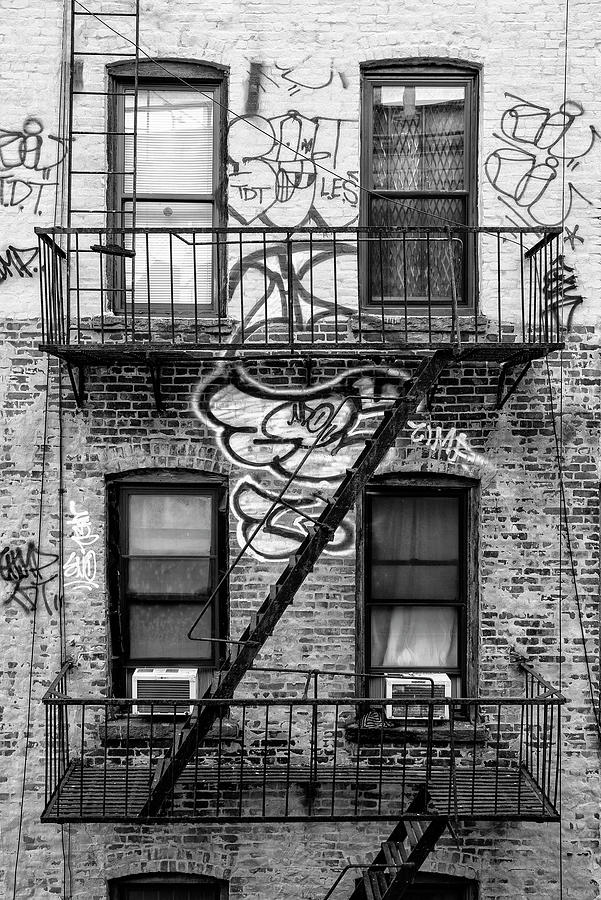 Black Manhattan Series - Graffiti Stairs Photograph by Philippe HUGONNARD