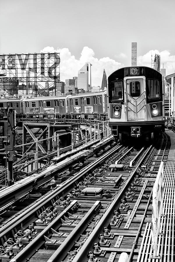 Black Manhattan Series - Line 7 Queens Photograph by Philippe HUGONNARD