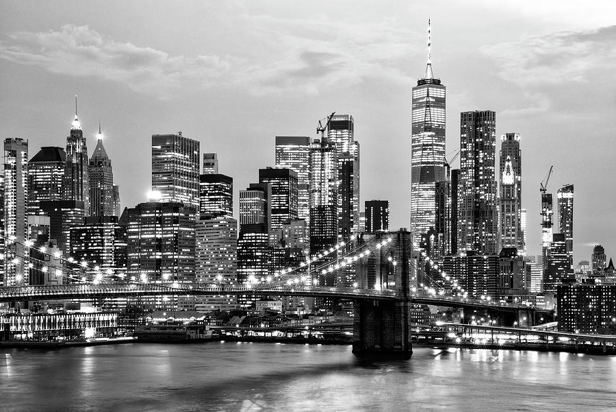 Black Manhattan Series - New York by Night Photograph by Philippe HUGONNARD