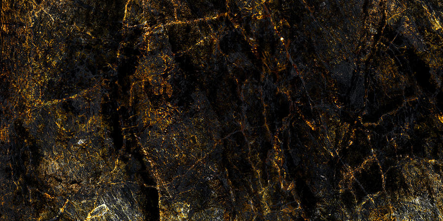 Abstract Drawing - Black marble with golden veins, Black marble natural pattern, abstract black and gold, black and yellow marble, high gloss marble stone texture by Julien