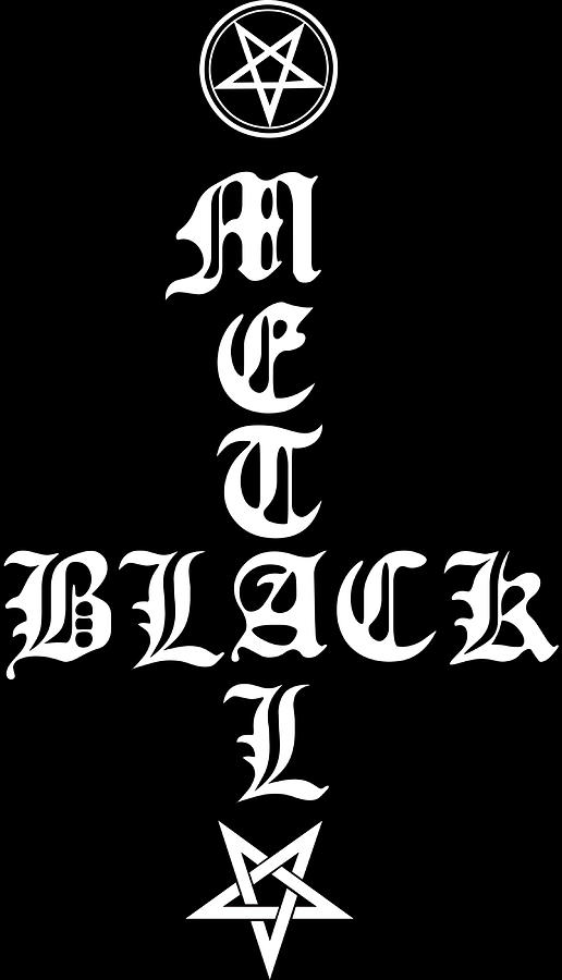 Black metal typography Poster music Painting by Finley Lewis - Fine Art ...