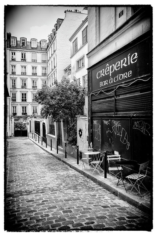 Black Montmartre Series - French Creperie Photograph by Philippe HUGONNARD