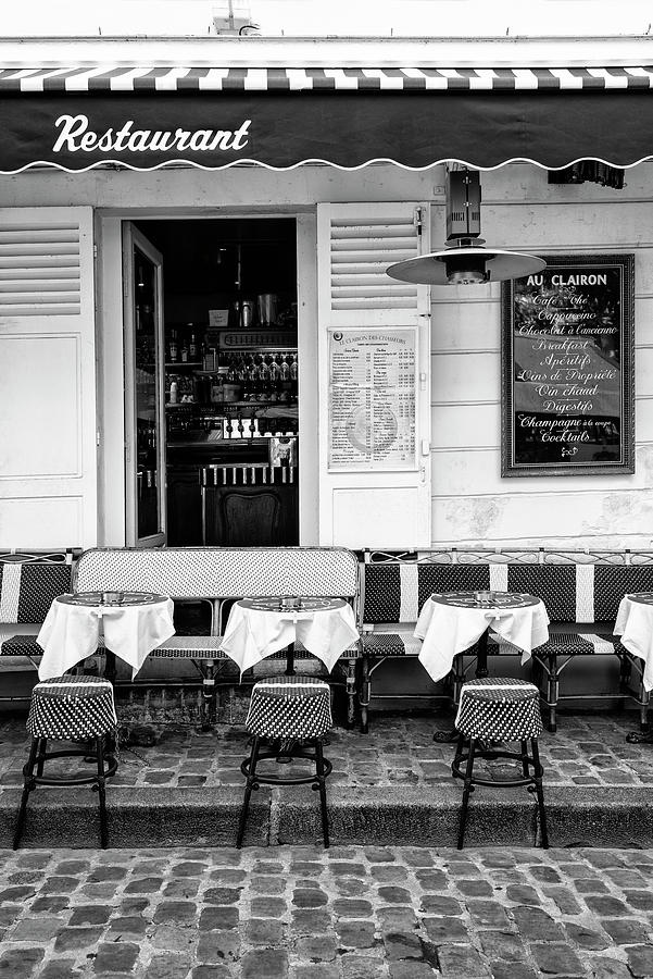 Black Montmartre Series - French Restaurant Photograph by Philippe HUGONNARD