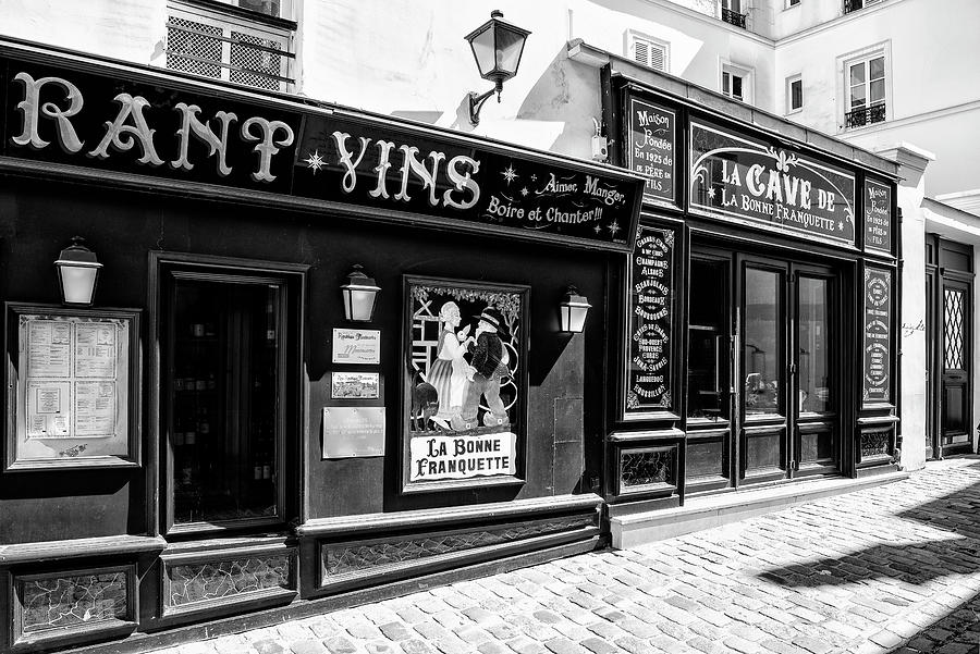 Black Montmartre Series - La Bonne Franquette Photograph by Philippe HUGONNARD