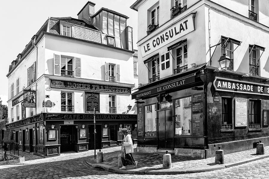 Black Montmartre Series - Le Consulat Photograph by Philippe HUGONNARD