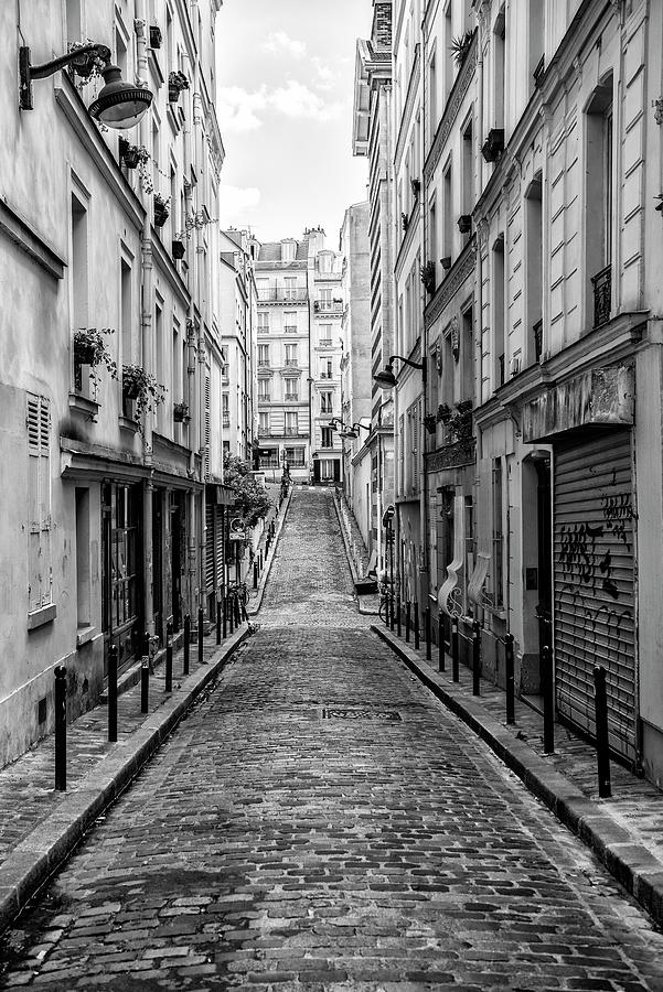 Black Montmartre Series - Montmartre Street View Photograph by Philippe HUGONNARD