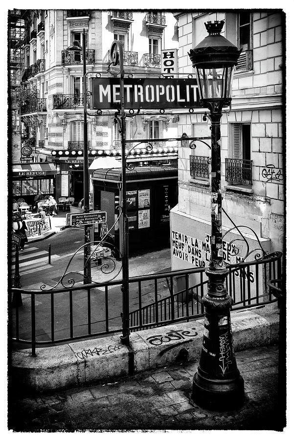 Black Montmartre Series - Paris Metro Photograph by Philippe HUGONNARD