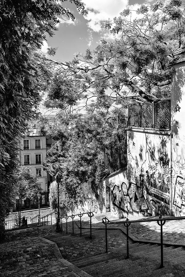 Black Montmartre Series - Staircases Photograph by Philippe HUGONNARD