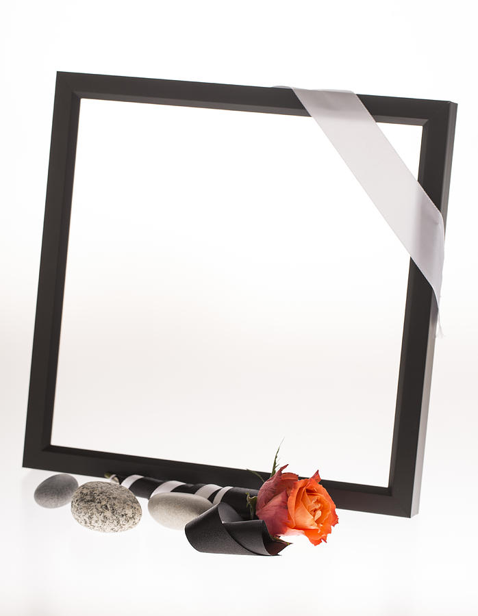 Black Mourning Frame With Flower Photograph by Giuseppepapa