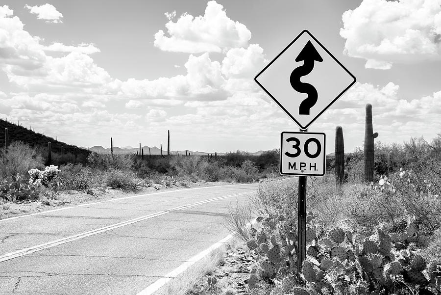 Black Nevada Series - 30 MPH Speed Limit Photograph by Philippe HUGONNARD