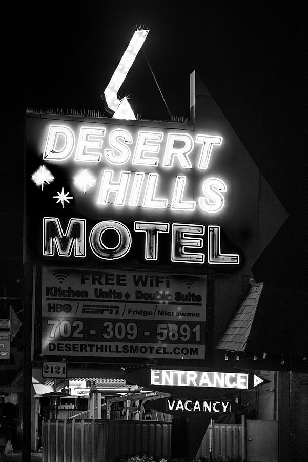 Black And White Photograph - Black Nevada Series - Desert Hills by Philippe HUGONNARD