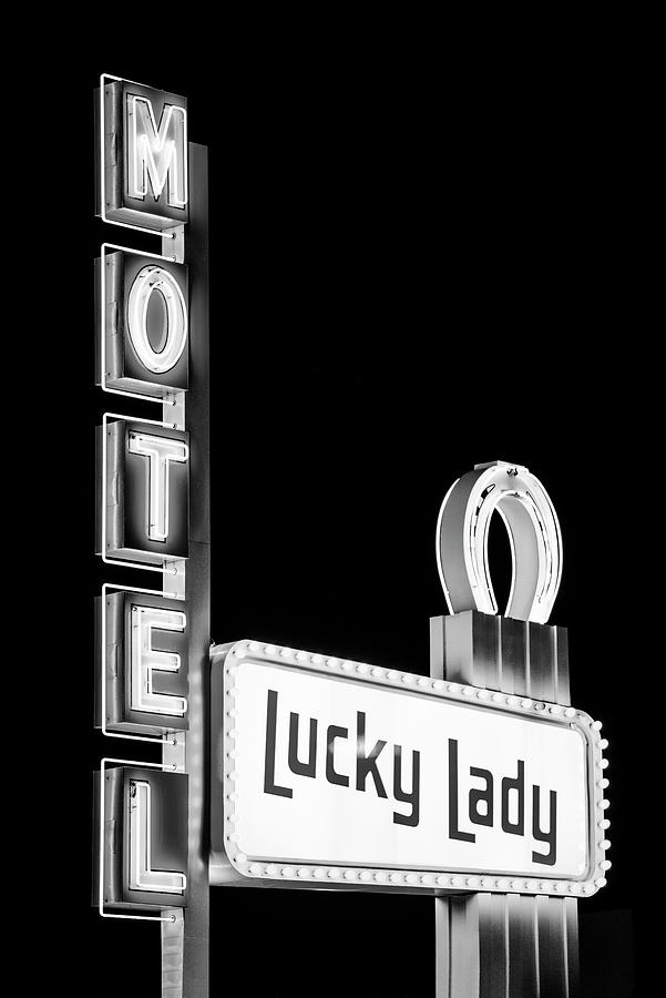 Black Nevada Series - Motel Lucky Lady Vegas Photograph by Philippe HUGONNARD
