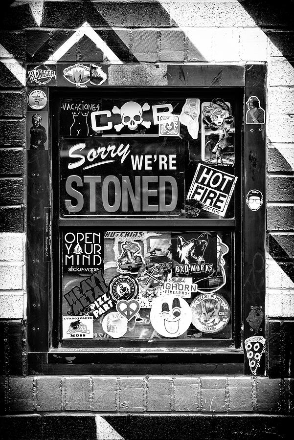 Black And White Photograph - Black Nevada Series - Sorry were stoned by Philippe HUGONNARD