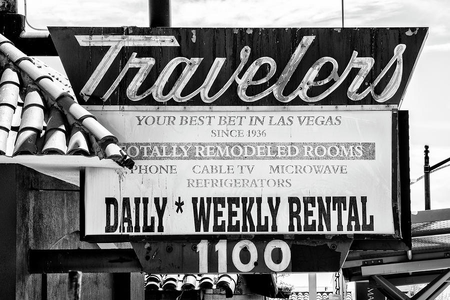 Black And White Photograph - Black Nevada Series - Travelers by Philippe HUGONNARD
