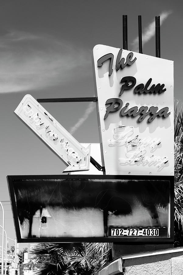 Black And White Photograph - Black Nevada Series - Vegas Palm Piazza by Philippe HUGONNARD