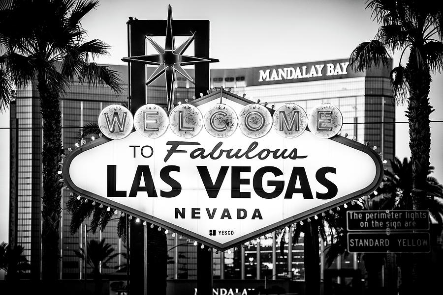 Black Nevada Series - Welcome to Las Vegas Photograph by Philippe HUGONNARD