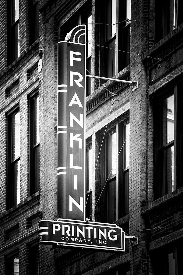 Black NOLA Series - Franklin Sign Photograph by Philippe HUGONNARD