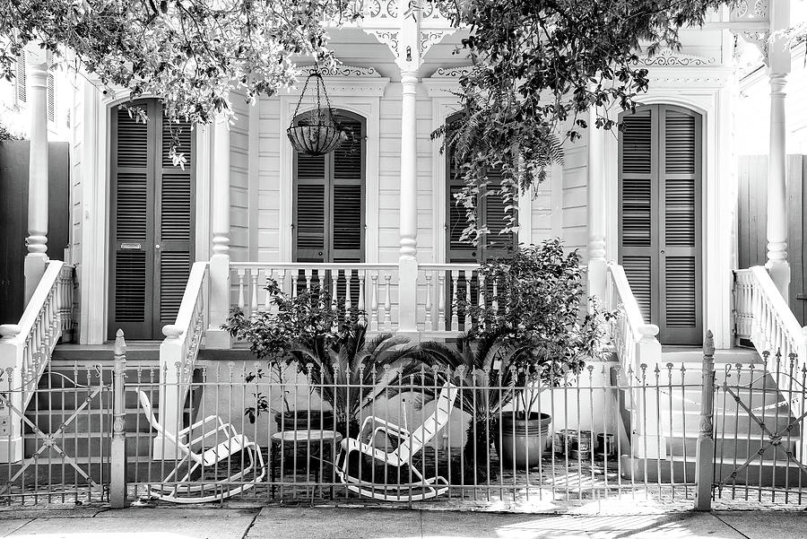 Black NOLA Series - French Colonial Architecture Photograph by Philippe HUGONNARD