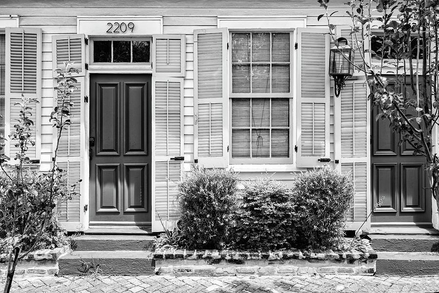 Black NOLA Series - French Colonial Facade Photograph by Philippe HUGONNARD
