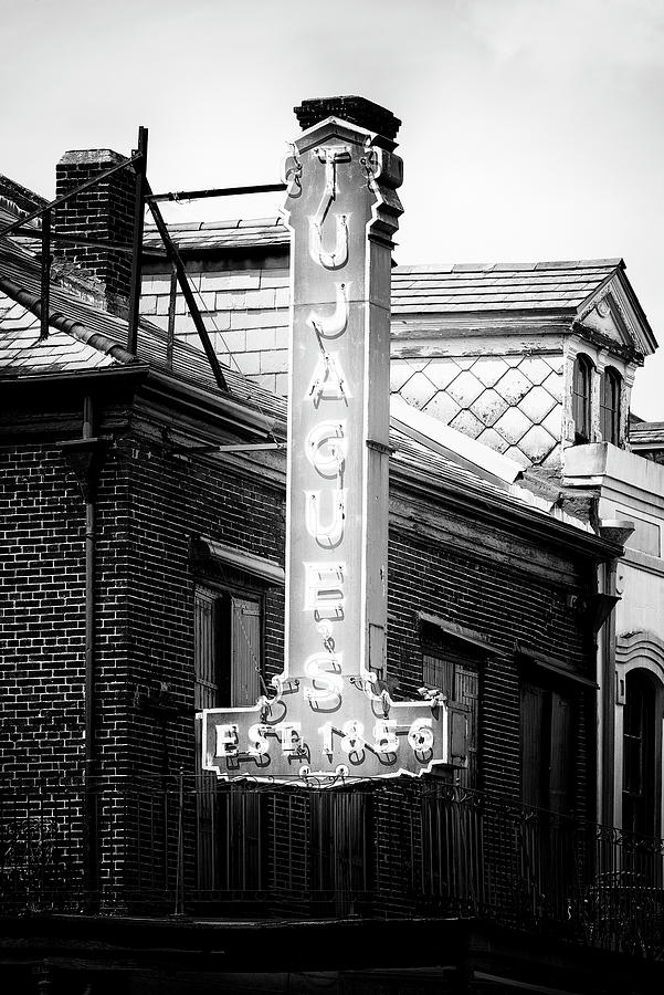 Black NOLA Series - Iconic Sign Tujagues 1856 Photograph by Philippe HUGONNARD