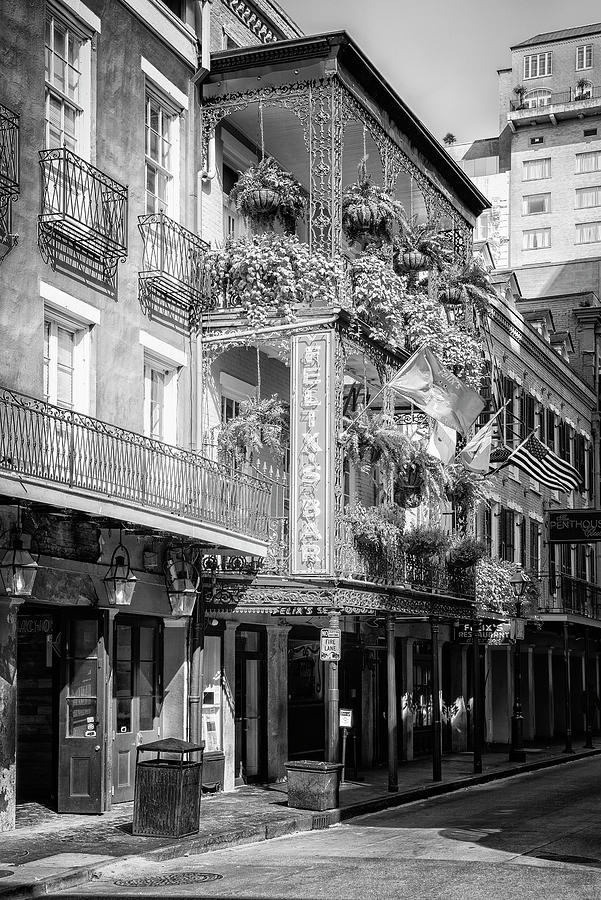 Black NOLA Series - New Orleans Facade Restaurant Photograph by Philippe HUGONNARD