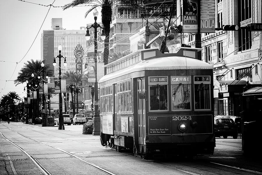 Black NOLA Series - New Orleans Streetcar Photograph by Philippe HUGONNARD