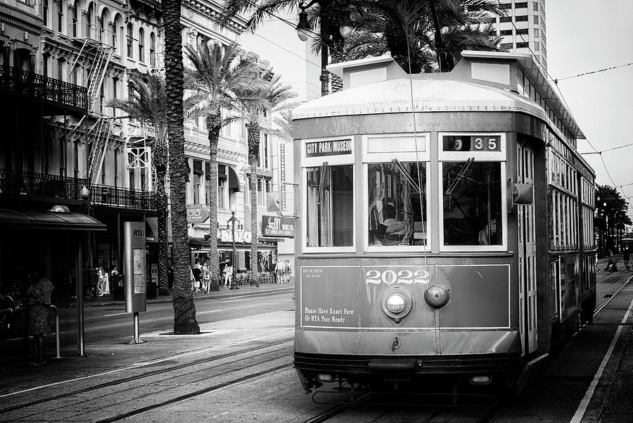 Black NOLA Series - Streetcar New Orleans Photograph by Philippe HUGONNARD