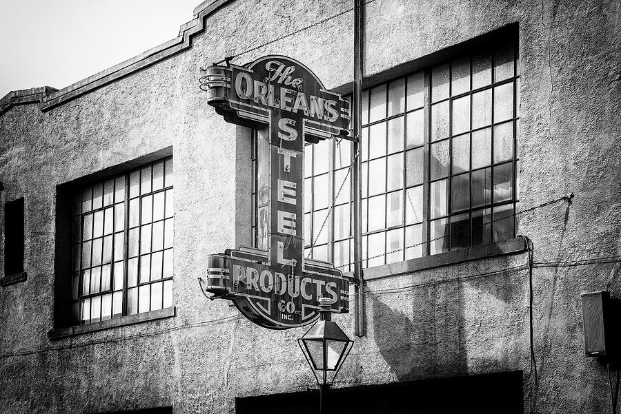 Black NOLA Series - The Orleans Steel Sign Photograph by Philippe HUGONNARD
