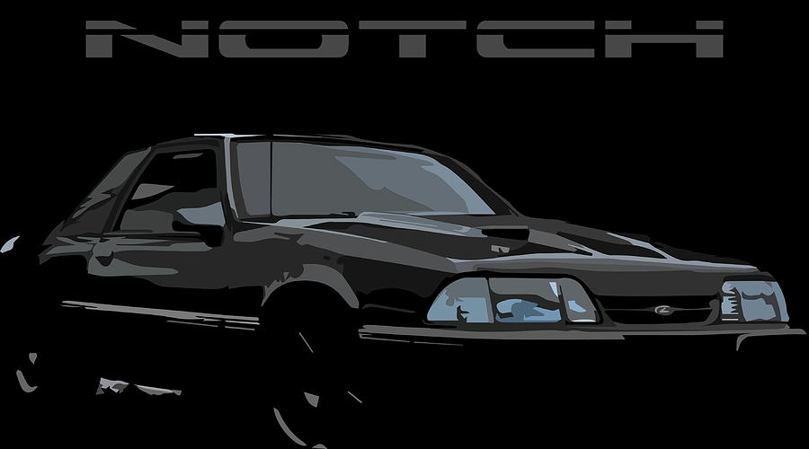 Black Notch Back Mustang Fox Body Poster Painting By Ward Walsh Pixels