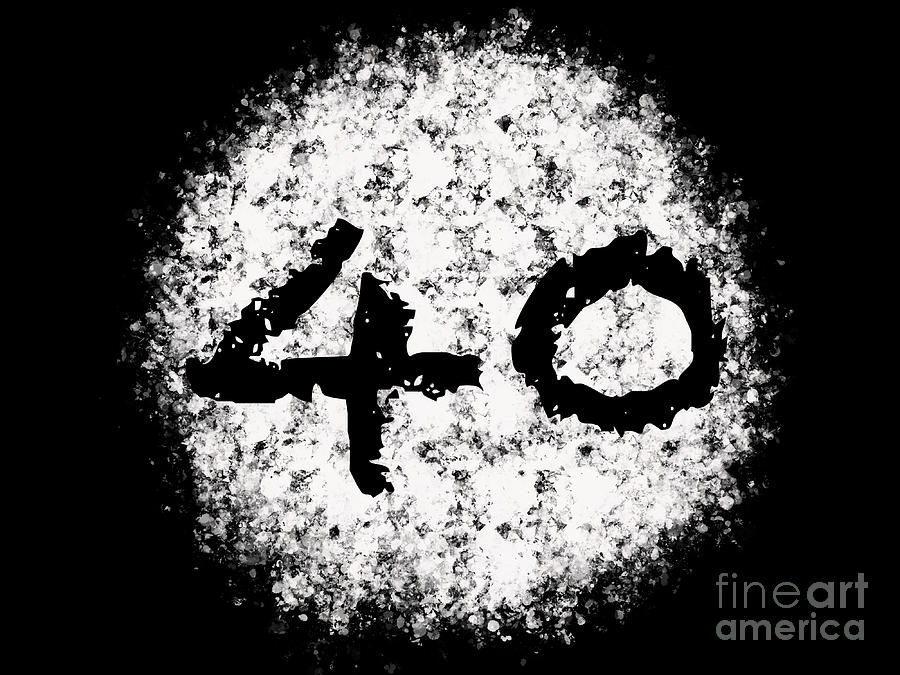 Black Number 40 Design Digital Art by Douglas Brown - Fine Art America