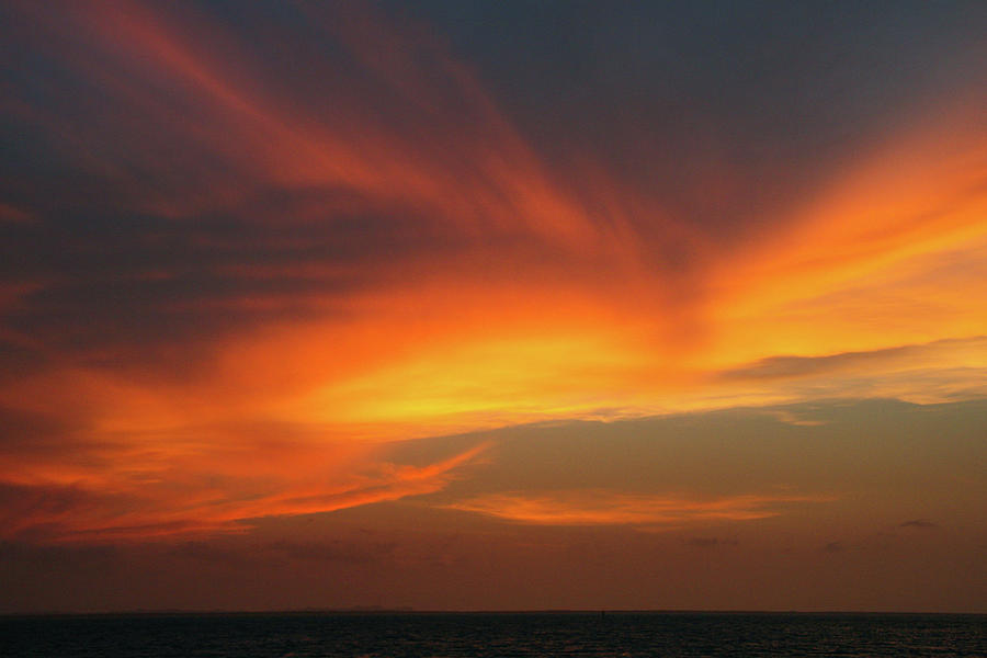 Black Ocean, Orange Sky Photograph by Leslie Struxness