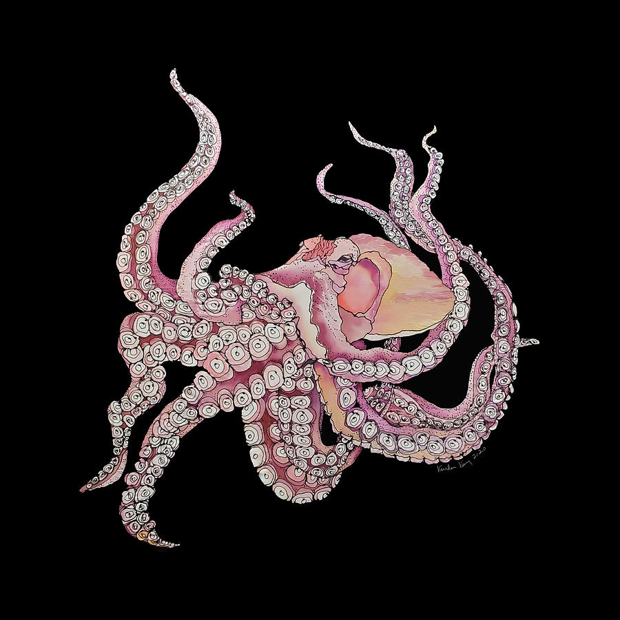 Black Octopus Tapestry - Textile by Karla Kay Benjamin