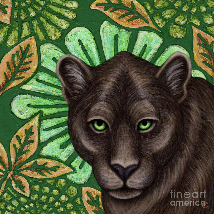 Black Panther Botanical Painting by Amy E Fraser
