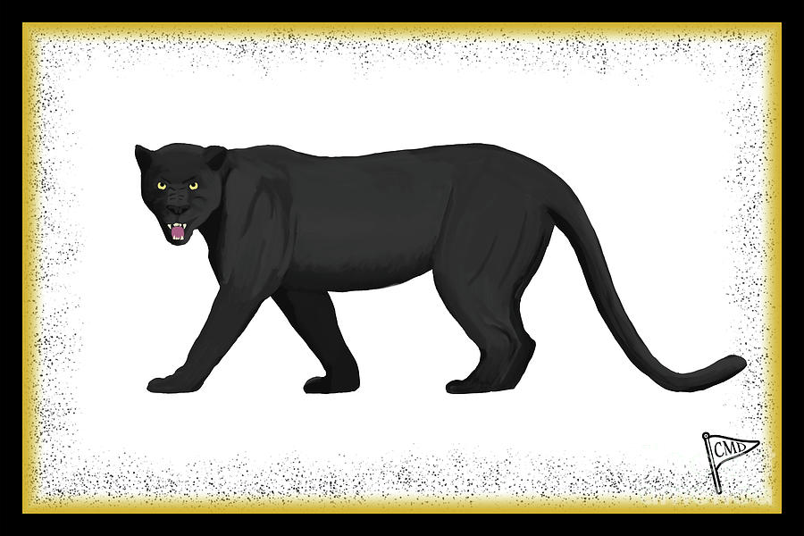 Panther Digital Art - Black Panther by College Mascot Designs