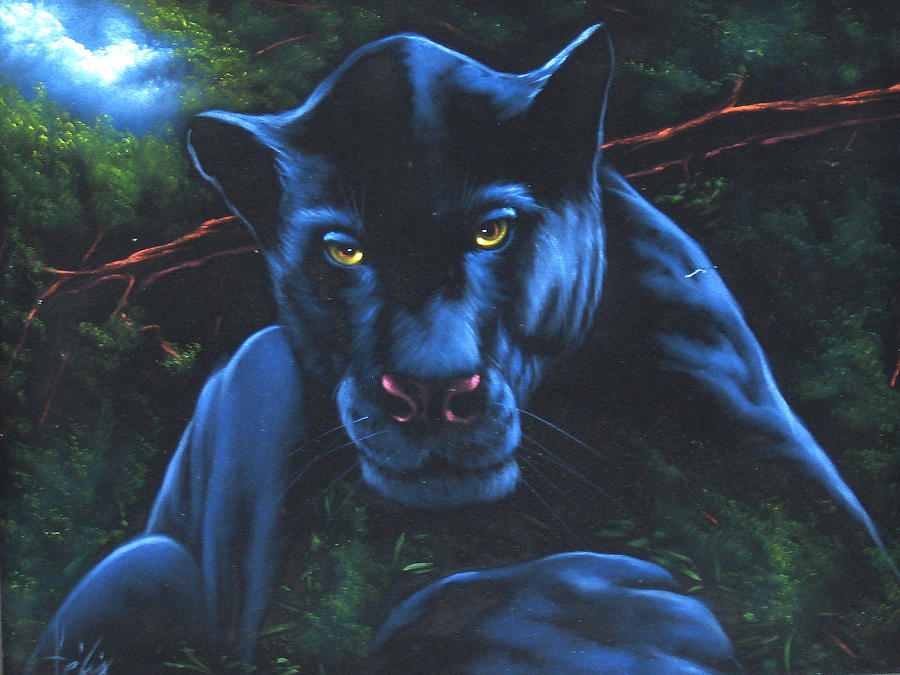 Black Panther Painting by E Felix - Pixels