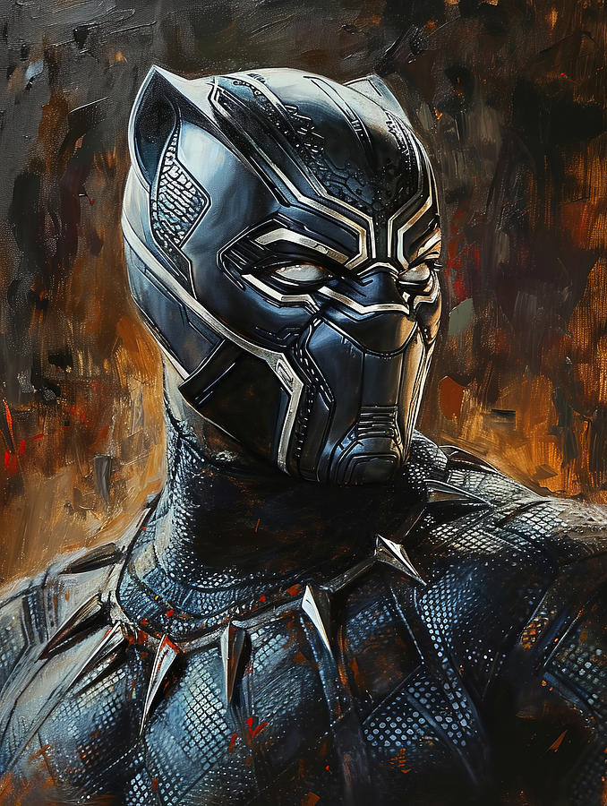 Black Panther Movie Painting - Black Panther by Land of Dreams