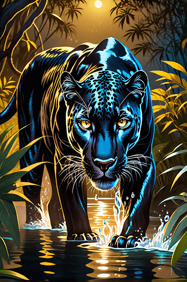 Nature Digital Art - Black Panther by Manjik Pictures