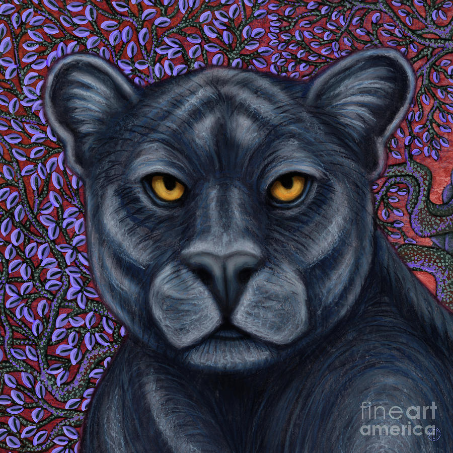 Black Panther Night Painting by Amy E Fraser