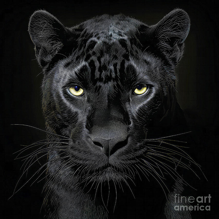 Black Panther on Black Digital Art by Elisabeth Lucas - Fine Art America