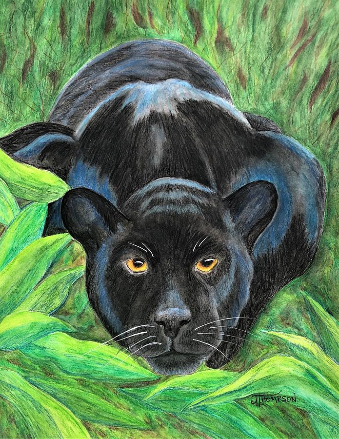 Black Panther on the Prowl Painting by Judy Thompson