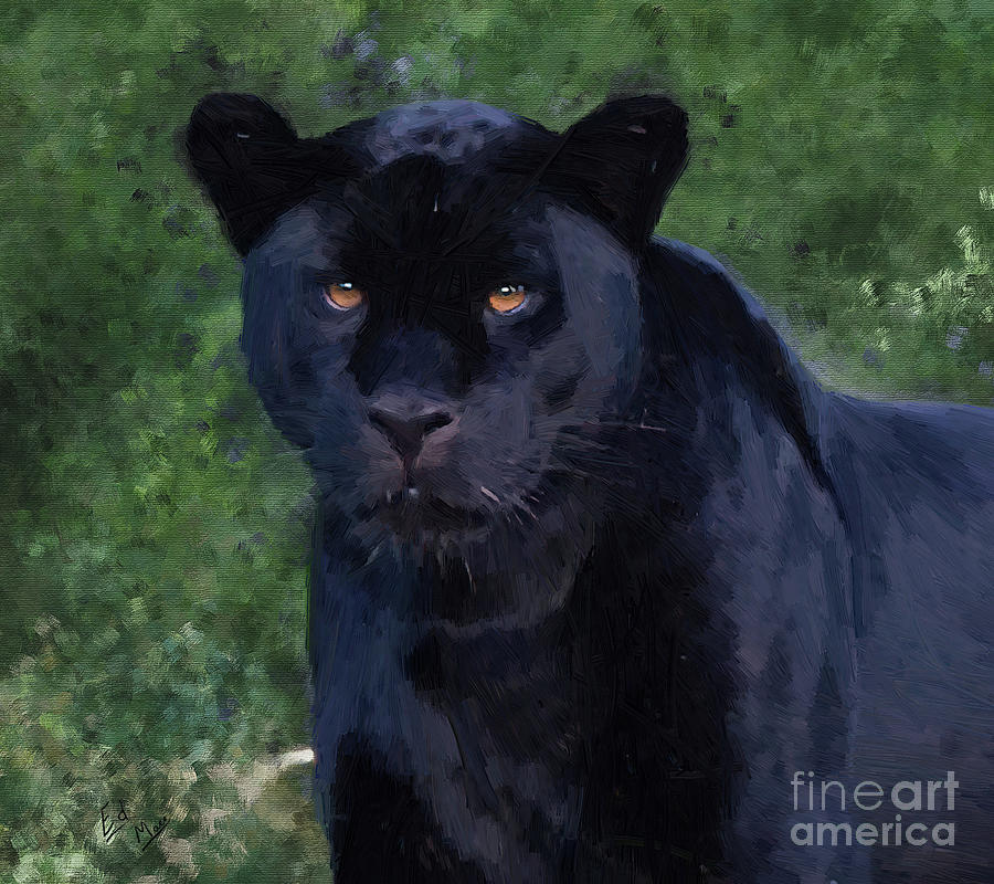 Black Panther on the prowl Painting by William Mace