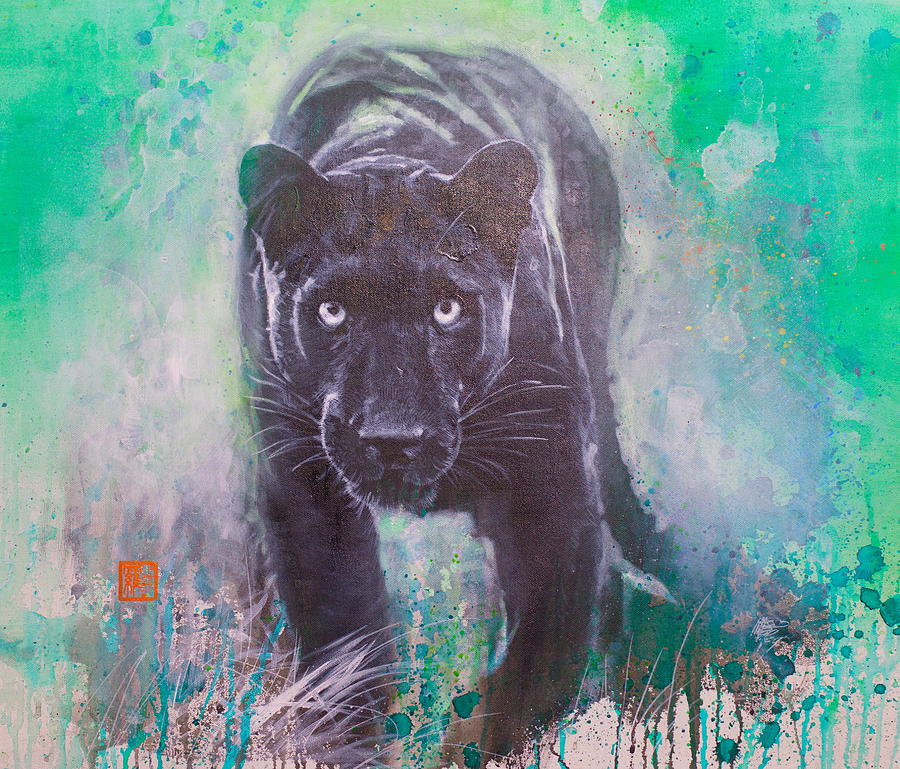 BLACK PANTHER Painting of South Africa based on David Yarrow Photograph ...