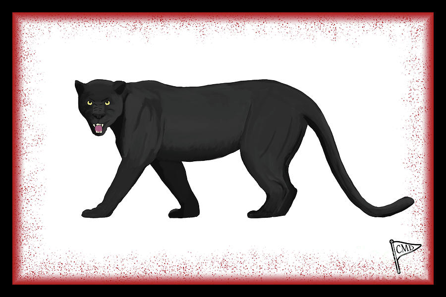Black Panther Red Digital Art by College Mascot Designs - Fine Art America