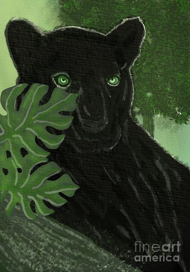 Black Panther Digital Art by Steve Carpentier